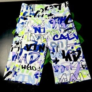 Women’s Calvin Klein Graffiti Bike Shorts With Pockets NWT